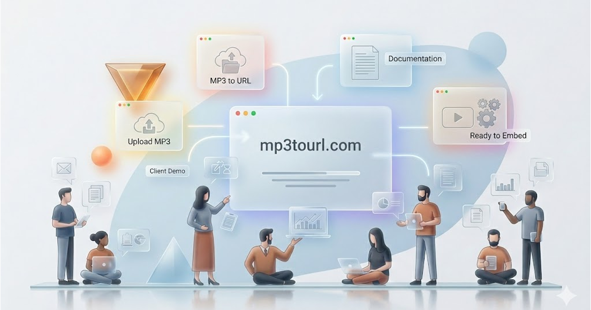 Marketer sharing audio URL across channels